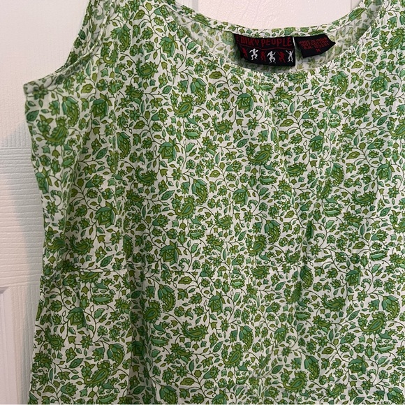 Green & White Floral Paisley Mini Dress - Picture 5 of 5